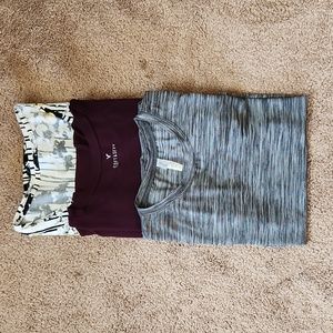Bundle Lot Juniors T-Shirts Gray, Burgundy, Floral Size XS-S